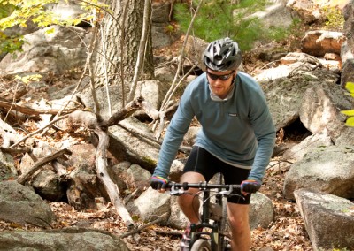 2015 Montague Paratrooper PRO folding bike riding in forest