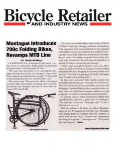 Bicycle Retailer Montague Bikes 700c Article 