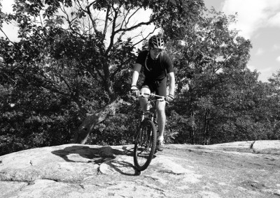 Montague X70 folding bike on rock